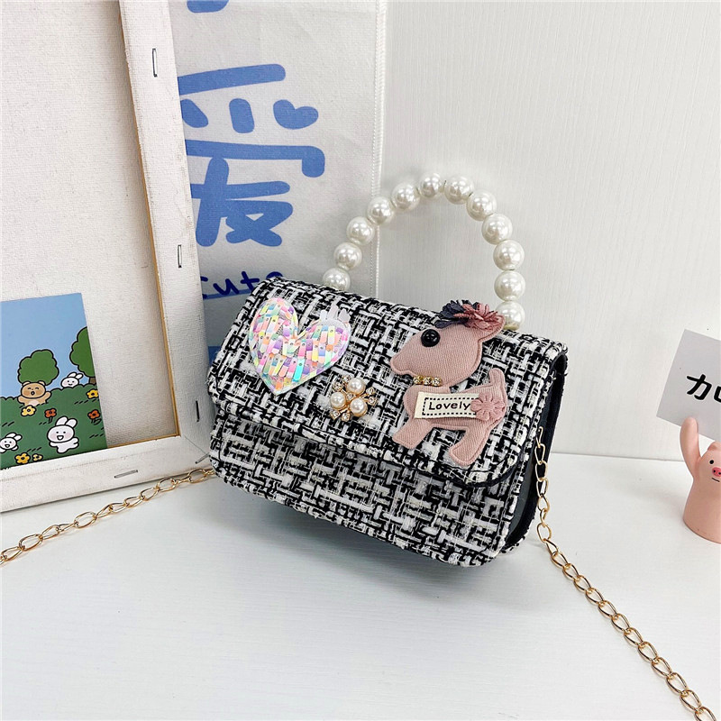 Bolso para niños 2021 nueva niña linda bolsa de mensajero moda princesa perla bolso cadena bolsa de hombro