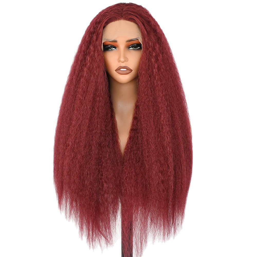 Parrucca lunga liscia in capelli sintetici con coulisse_voghion.com