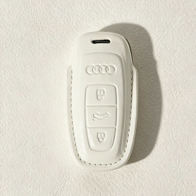 Car key bag — A6L Key Cover, New Model Q5L - type-b-white-leather-case-separate-key-case