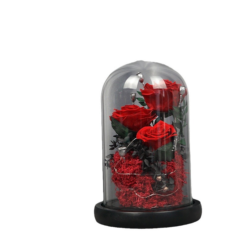 Yunnan Yongsheng flor paisaje cubierta de cristal Rosa fresca decoración Qixi regalo para novia comercio exterior