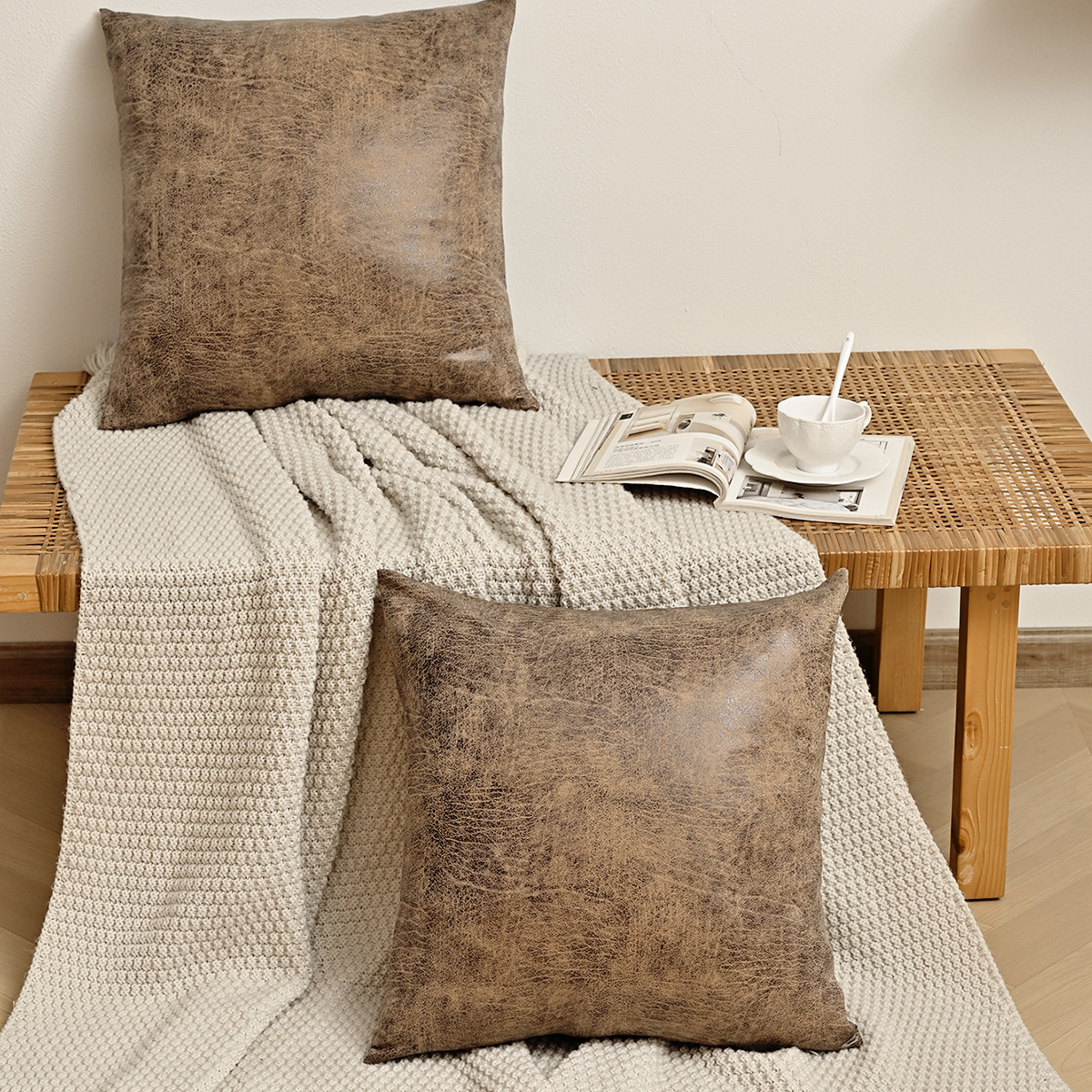 Amazon transfronterizo elástico impermeable esmerizado PU funda de almohada de sofá de oficina TEMU en stock