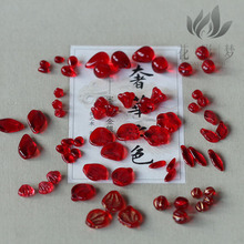 DIY發簪耳飾材料捷克進口水晶玻璃紅色花瓣水滴珠喇叭花南瓜珠