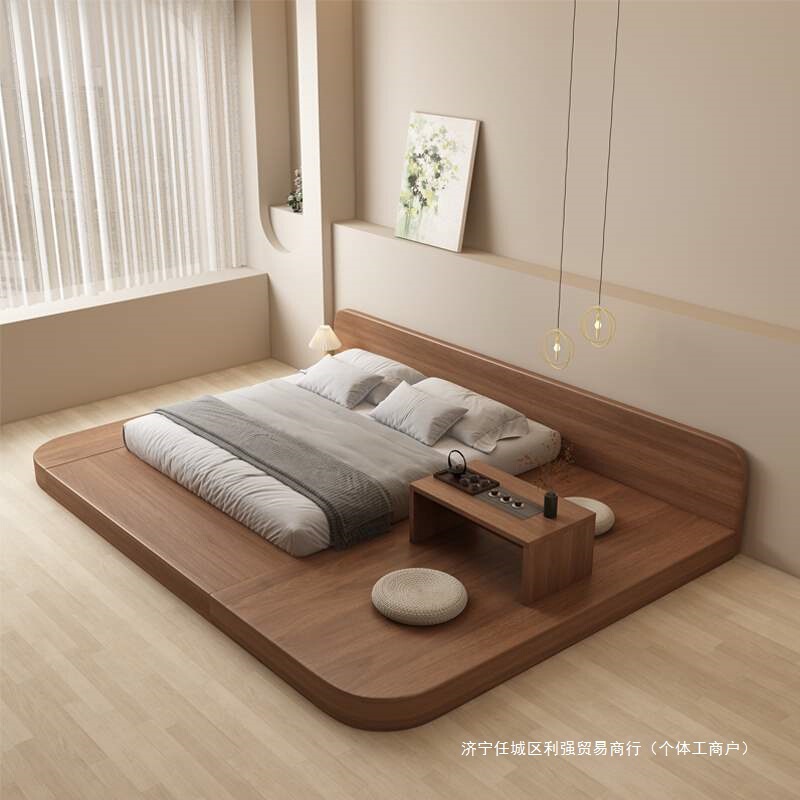 Japanese-Style Extra-Large Tatami Low Bed, Double Floor Bed, Floor Mat, Low Platform Bed, Can Be Made of Solid Wood, Round, or Made in Germany Japanese-Style Extra-Large Tatami Low Bed, Double Floor Bed, Floor Mat, Low Platform Bed, Can Be Made of Solid Wood, Round, or Made in Germany