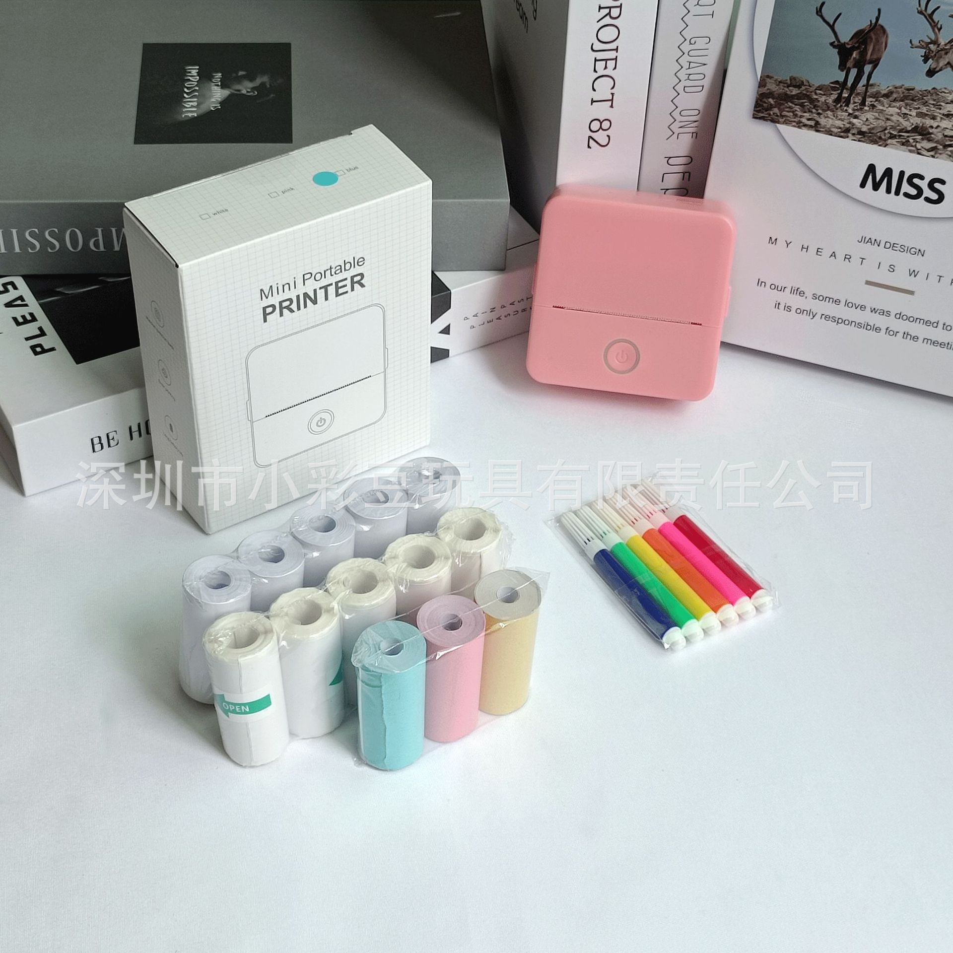 X6 파우더 + 감열지 5개 + 접착지 5개 + 색지 3개 + 색펜