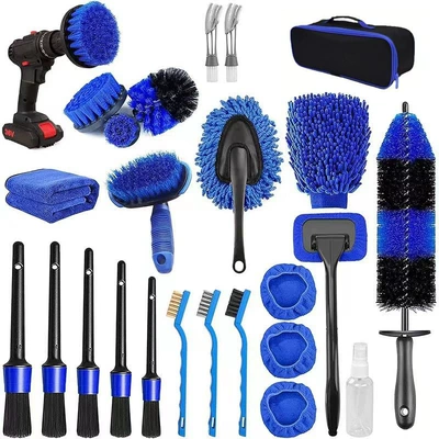 Cross-Border Hot-Selling Electric Drill Brush: Car cleaning tools - 25-piece-set-shipped-as-pictured-electric-drill-not-included