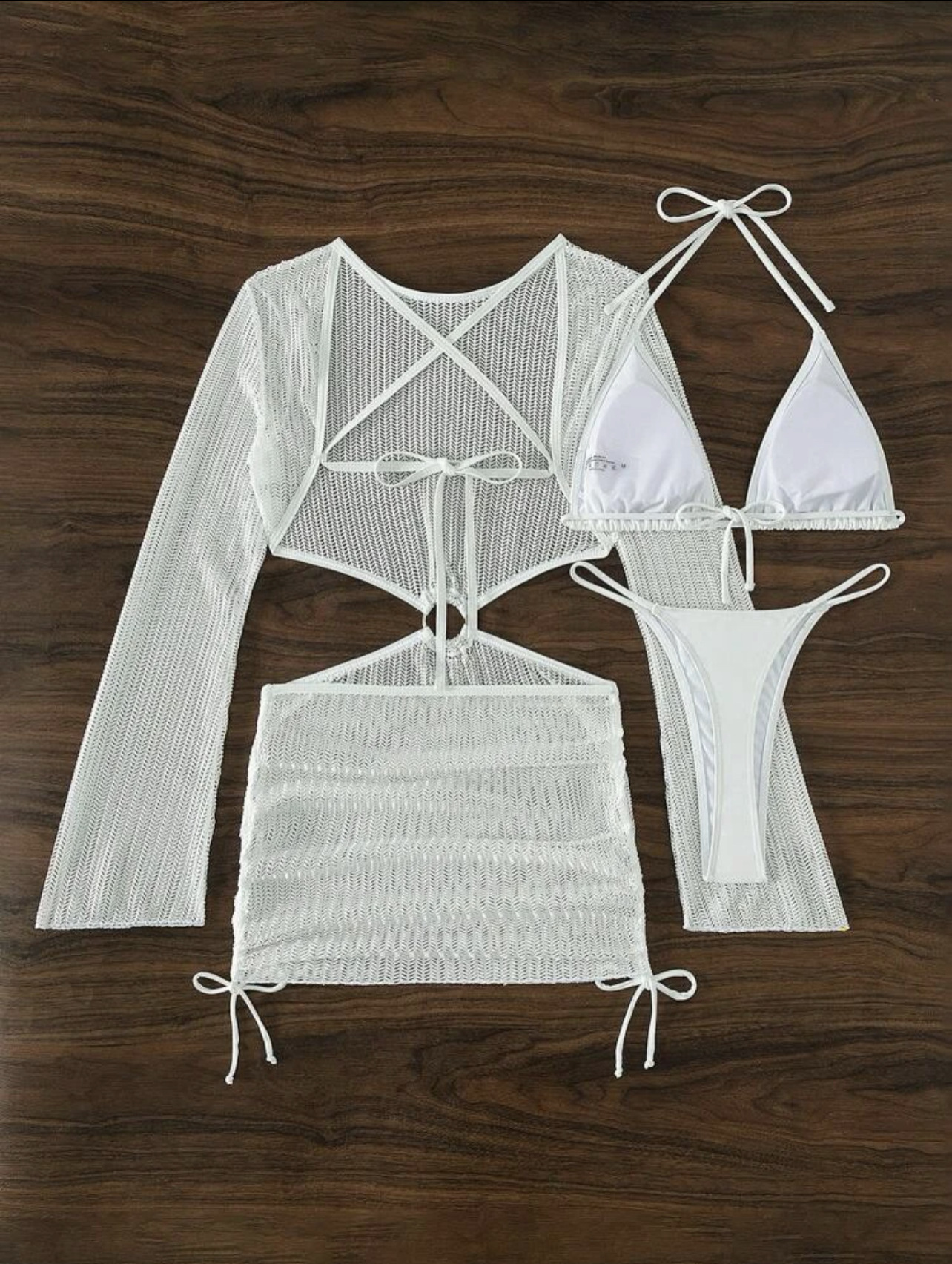 Women's Simple Style Classic Style Solid Color 3 Pieces Set Bikinis Swimwear display picture 8