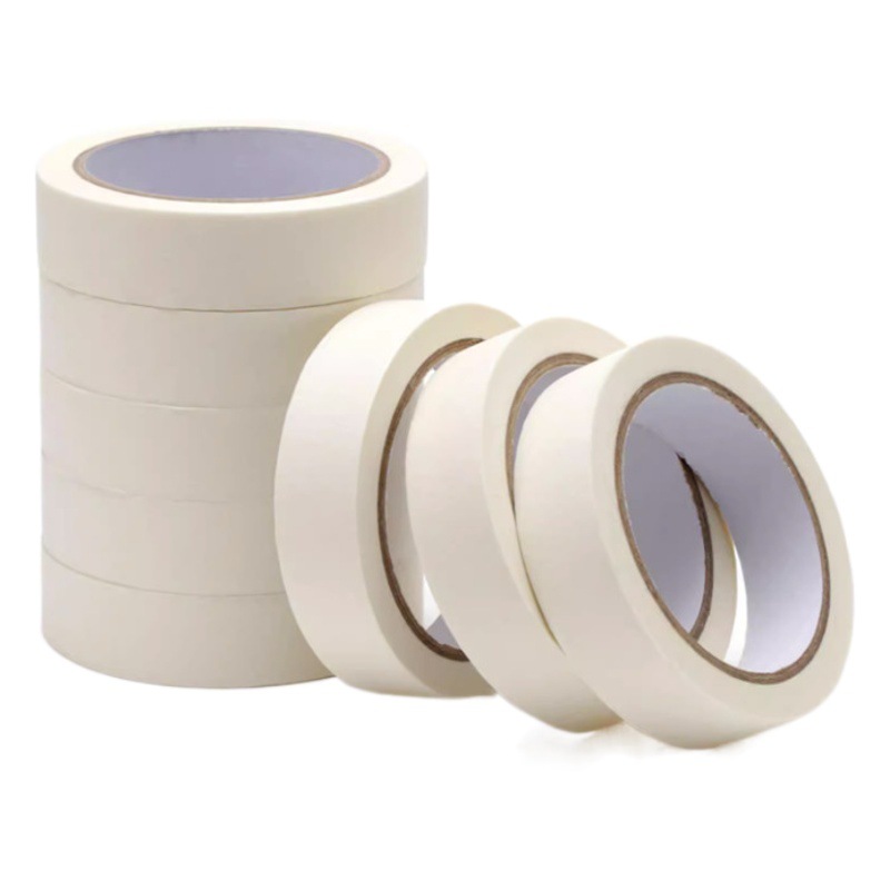 Cinta de papel de textura blanca de alta viscosidad fácil de rasgar, pintura de arte de unión fuerte, protección por pulverización de paredes exteriores, papel de textura de escritura