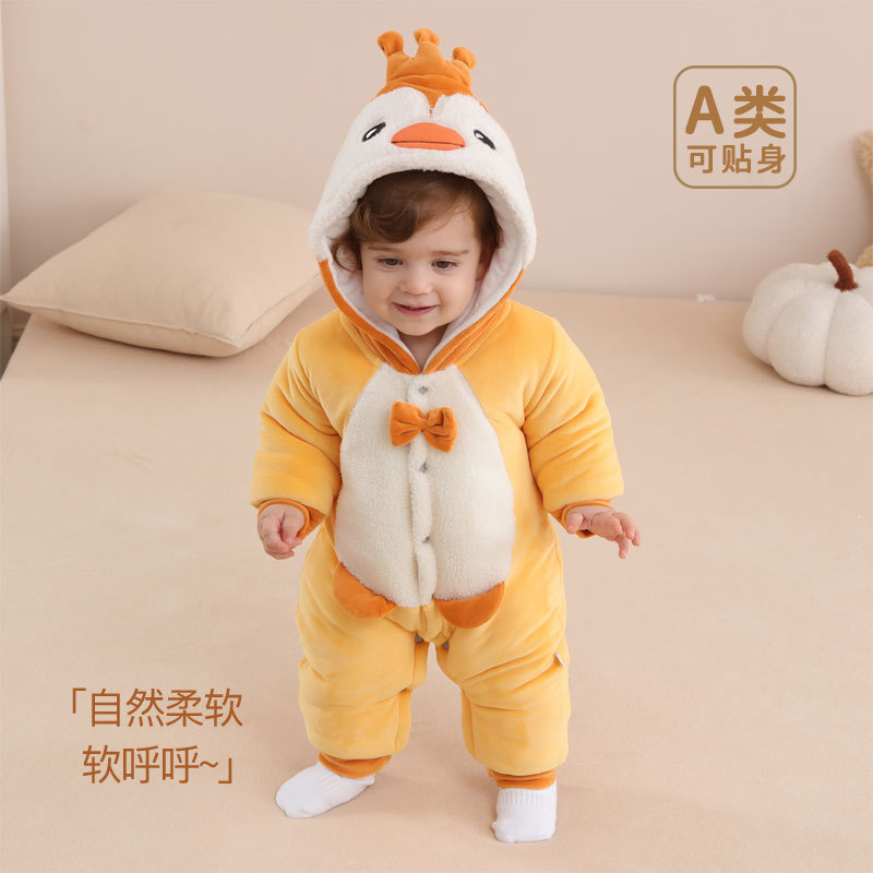 Otoño e invierno ropa de bebé algodón y engrosamiento cálido 260g mono recién nacido masculino y femenino ropa de bebé mameluco