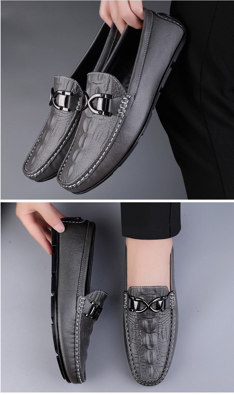 Al por mayor cocodrilo hombre de otoño de moda respirable anti-deslizante zapatos de soja hombre cuero suave zapatos casuales Lefour