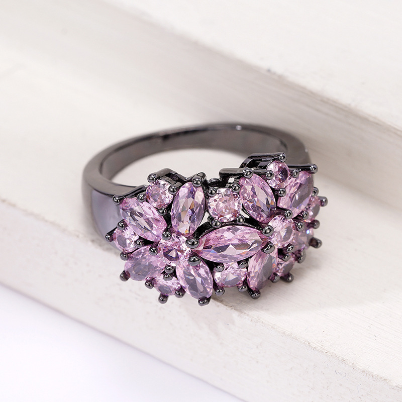 8g Weight Zircon Inlay Material Rings Classification 1 Piece Quantity Holiday, Daily Occasion Copper Material Flower Pattern All Seasons Season Women's Gender Sweet, Cool Style Style Wholesale Jewelry Sweet Cool Style Flower Copper Zircon Rings 7
