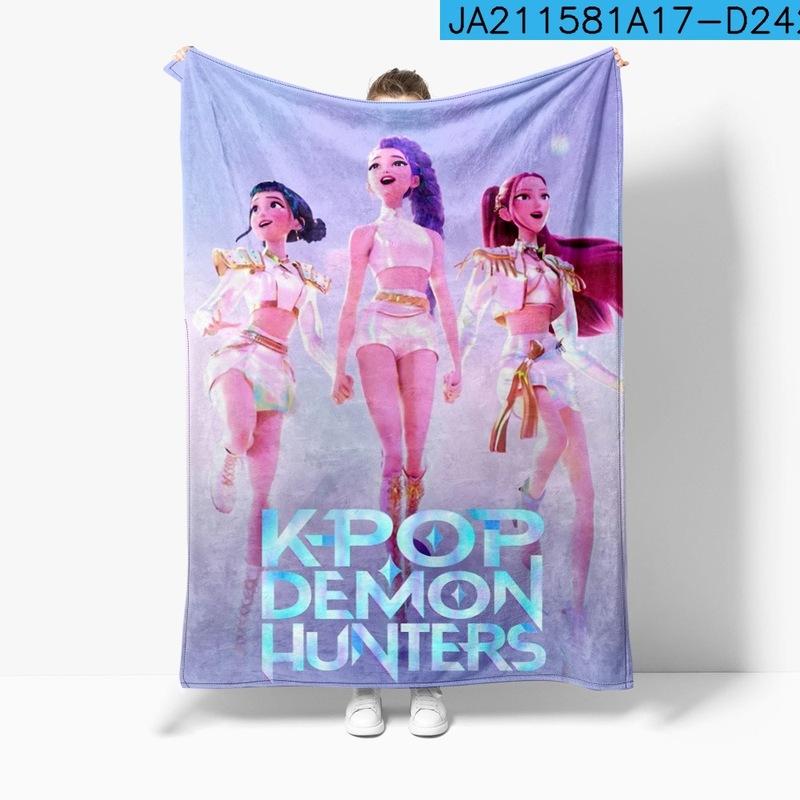 3D新品电影 K-POP 猎魔女团 毛毯午睡毯法兰绒印花保暖|undefined