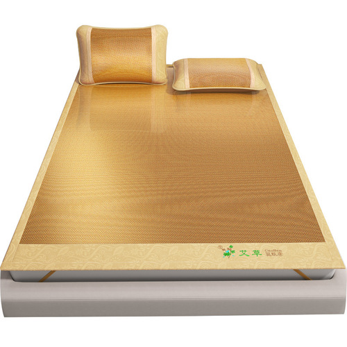 Bamboo Vine Mosquito Repellent Ice Silk Cooling Mat Set of Three Double-Sided Cooling Mat for Home and Dormitory Use, Foldable Cooling Mat