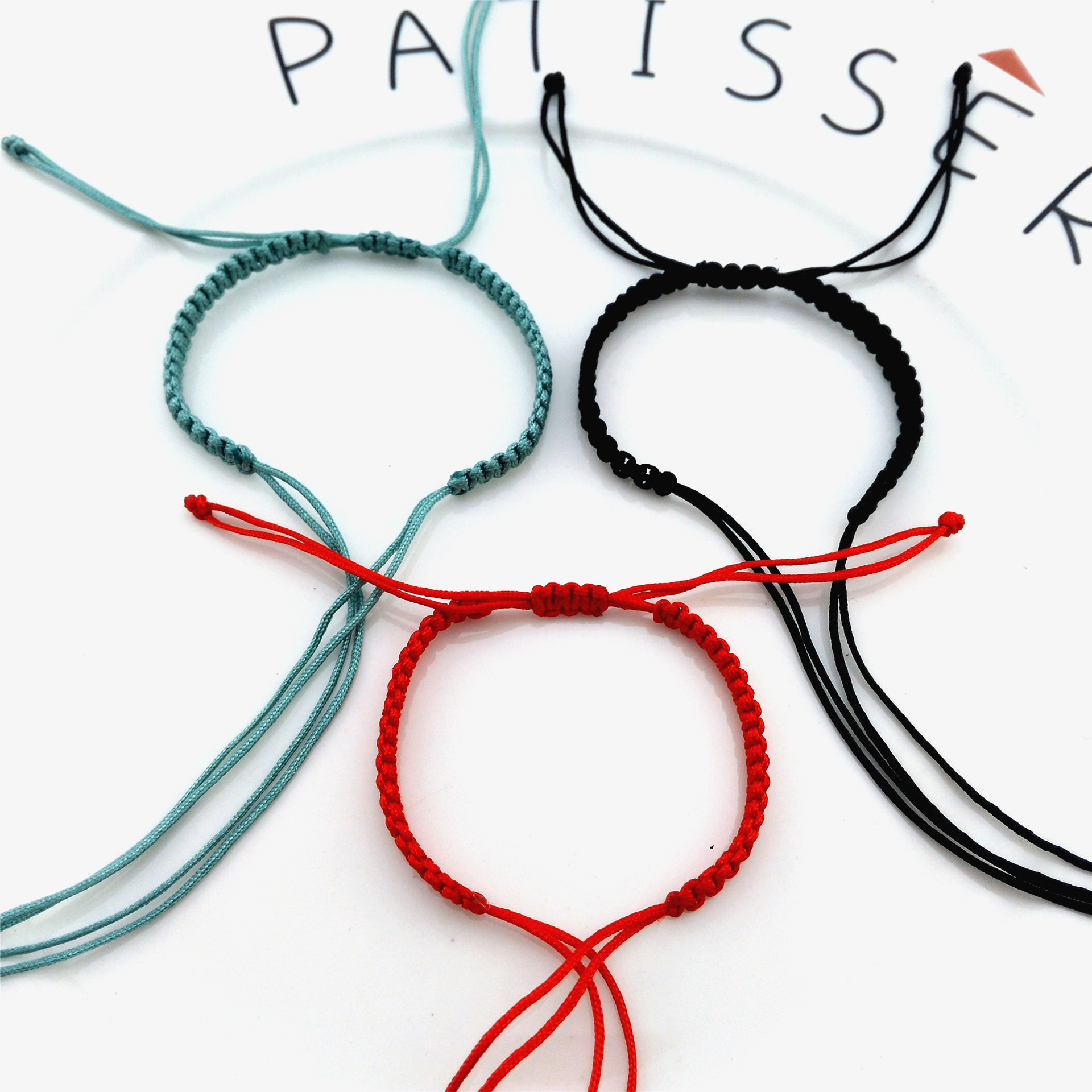 Hand-Woven Flat Knot Bracelet Rope Semi-Finished Product Can Be Beaded for Adults and Children, Simple DIY Jewelry Accessories