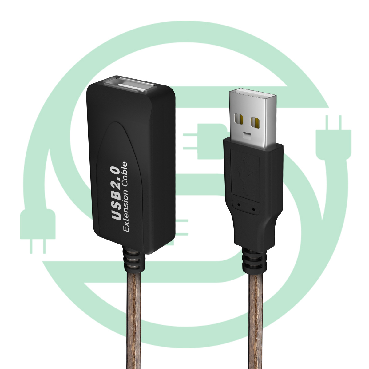 15米USB2.0延长线 带信号放大芯片 双磁环抗干扰 监控收银机专用