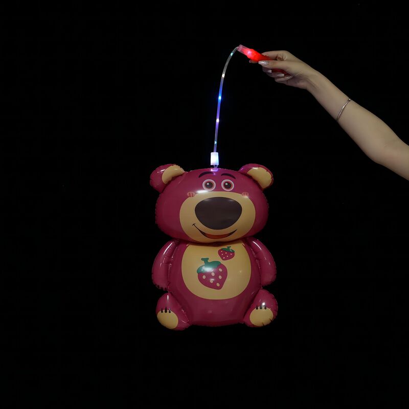 With flash handle three-gear adjustable luminous strawberry bear wholesale inflatable frog balloon stall square park supply