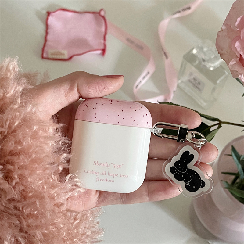 Pink Ink Rabbit Pendant AirPods Pro 2 Case Suitable for Apple 2/3 Generation Wireless Bluetooth Protective Cover