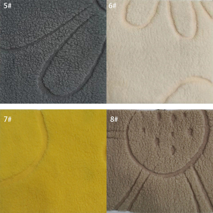 厂家现货弹力提花摇粒绒太阳花 休闲服装鞋帽 家纺工艺品玩具