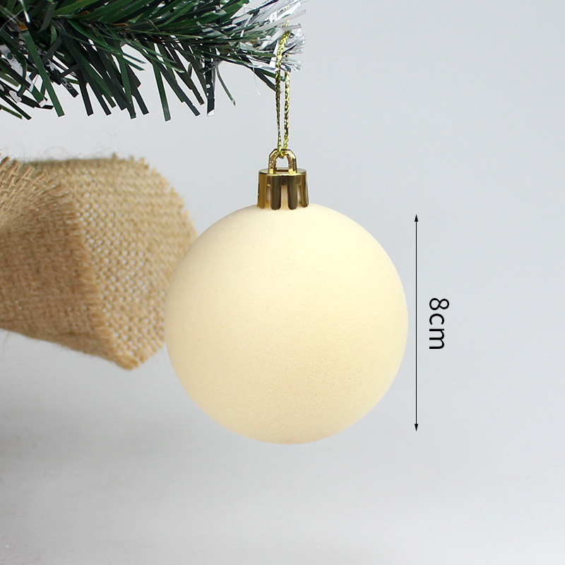 Bolas de Navidad flocadas 8CM / 16pcs flocadas bolas de Navidad decoraciones navideñas fábrica tienda directa Navidad