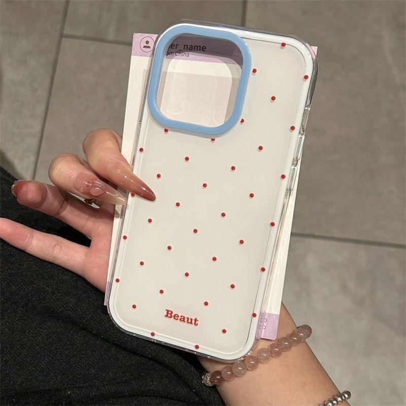 韓国風レッドウェーブ iPhone 16 Pro Max用スマホケース iPhone 15 耐衝撃 14 シンプル 13 耐衝撃 女性向け 17|undefined