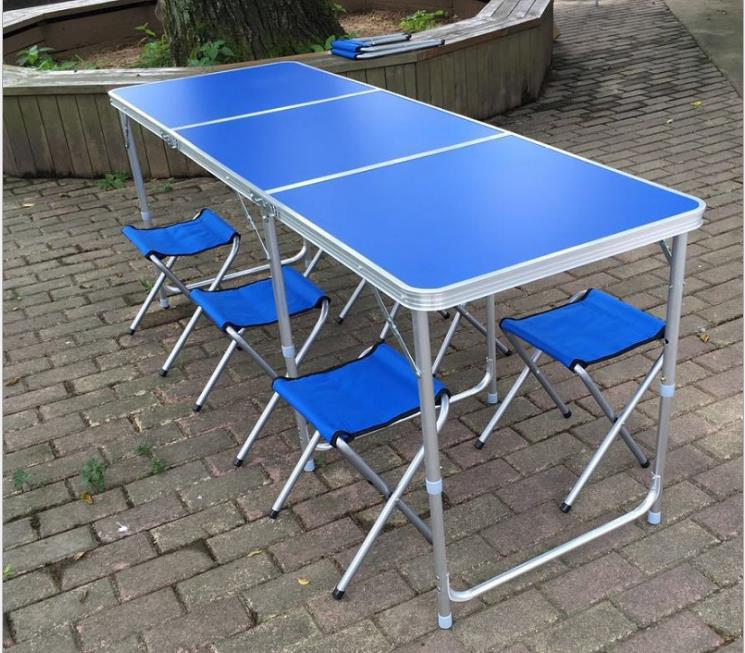 户外折叠桌便携式摆摊地摊桌宣传展销桌椅组合铝合金简易野餐桌子