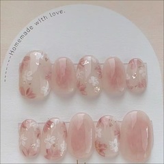 純粋な手作りのあんチークの手描きの小さい花の巨顕の白い完成品の爪は新型のネイルアートを貼って甲を装います。
