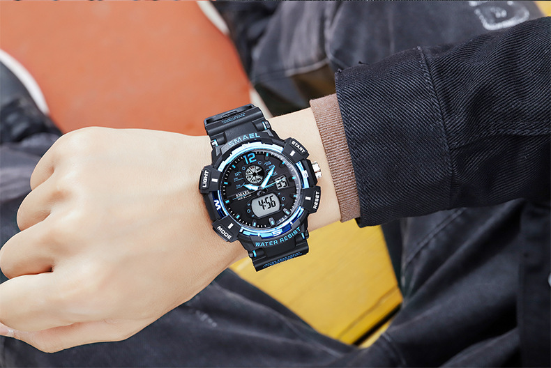 2023 Nieuwe Hot SMAEL Cool Schokbestendig Multifunctioneel Waterdicht Sport Dual Display Elektronisch Quartz Horloge_voghion.com