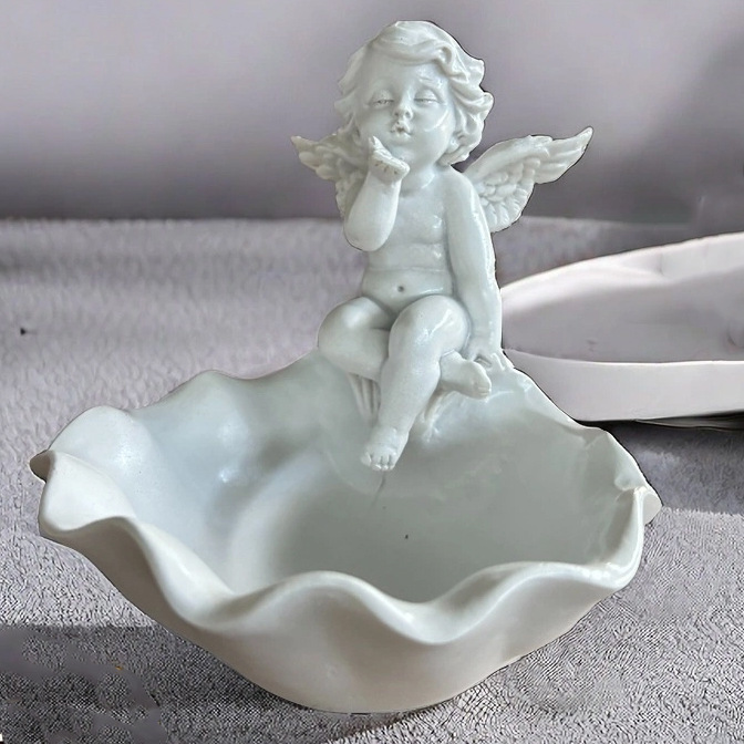 Cross-border New Angel Elf Tray Living Room Entrance Jewelry Ornaments Jewelry Storage Tray Resin Craft Ornaments