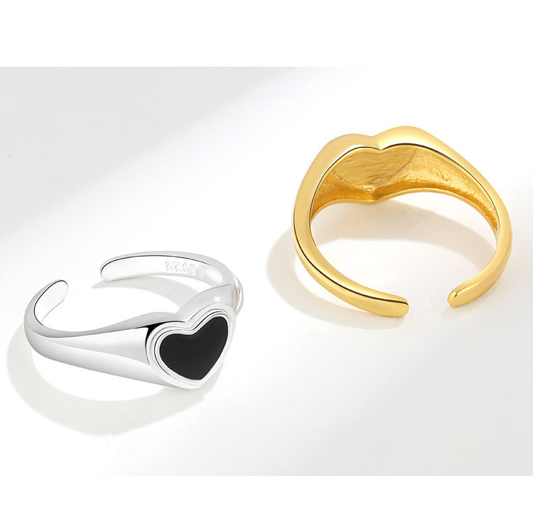 Simple Style Heart Shape Copper Plating Rings 1 Piece