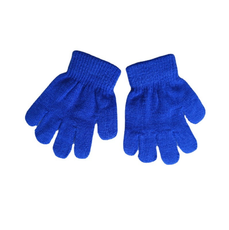 El lugar del fabricante puede agregar un logotipo para tejer color sólido otoño e invierno para niños, jacquard mágico cálido, guantes de pesca de ciclismo engrosados