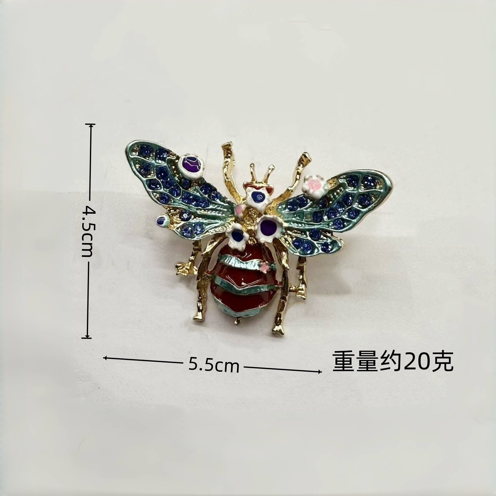 European and American Cross-Border Enamel Vintage Bee Brooch, Personalized Creative Flower Insect Brooch, High-End Clothing Accessories