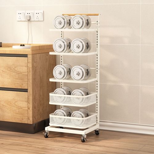 Pot rack kitchen shelf floor multi-layer household adjustable pot holder gap vegetable pot rack iron pot rack