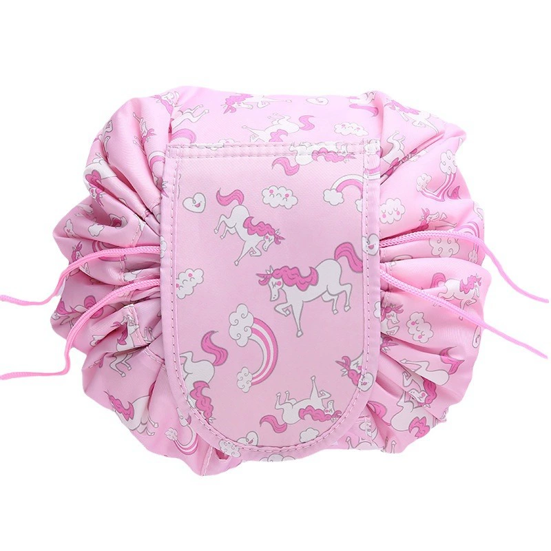 High quality capacious cosmetic bag, handheld storage bag, organizer bag for traveling, drawstring, Korean style
