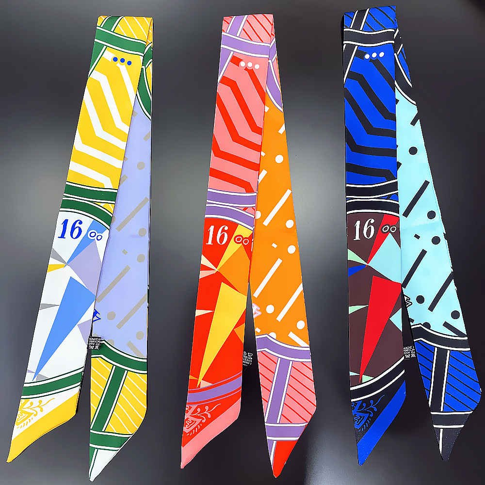 Women's Elegant Geometric Satin Printing Silk Scarves display picture 6