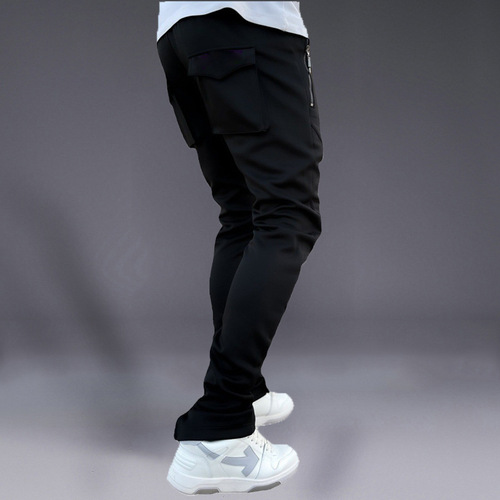 Foreign trade sweatpants men's Korean style autumn leggings elastic slim school bag bag trendy running casual long pants