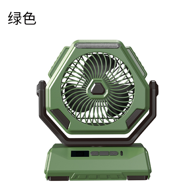 Ventilador de camping de gran capacidad con pantalla digital de iluminación de 6 pulgadas, modelo nuevo 2025 transfronterizo, de 100 velocidades y alta velocidad para exteriores.