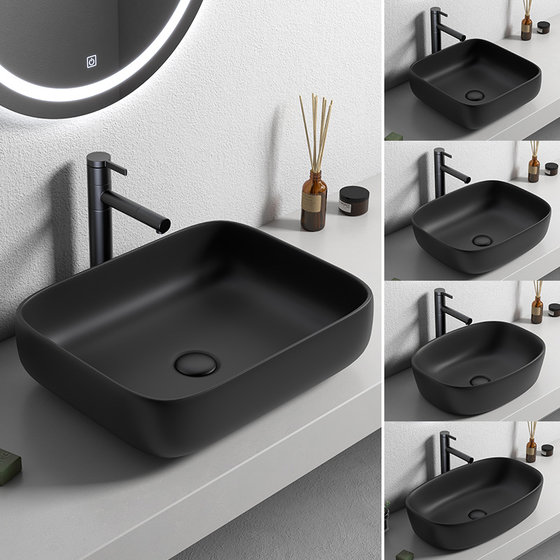 Mesa nórdica tamaño lavabo único lavabo cuarto de baño hogar simple negro lavabo