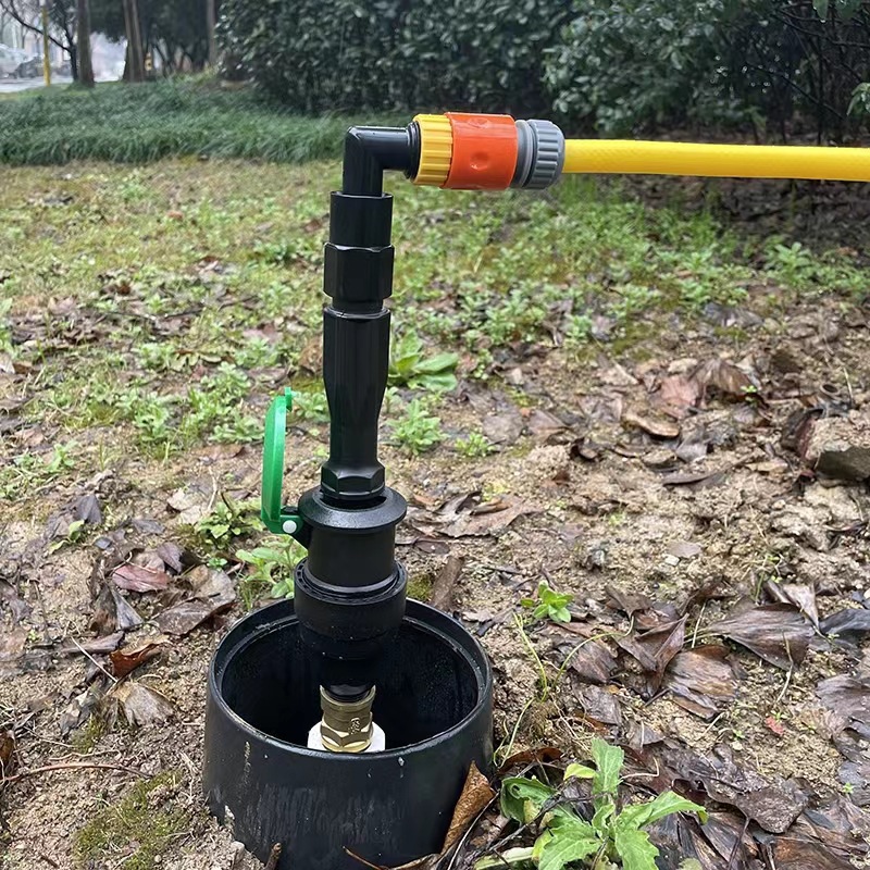 Fábrica al por mayor de 6 minutos de plástico de 1 pulgada válvula de admisión de agua de admisión rápida de agua conector de tubería de agua de varilla para jardín de riego verde