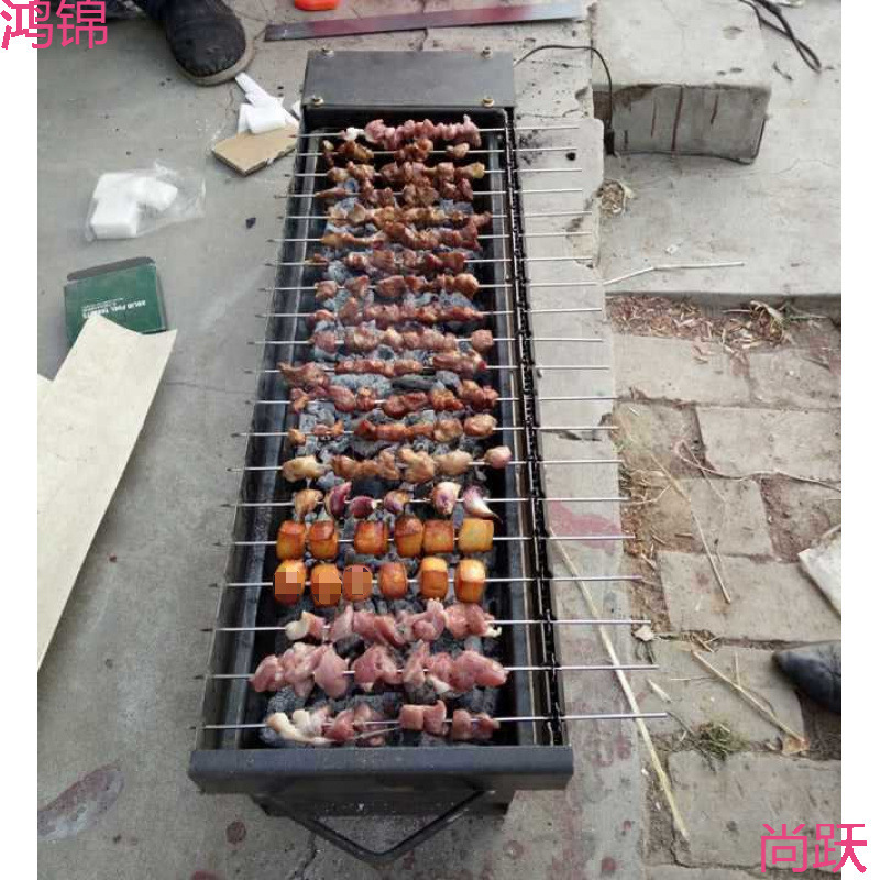 ✅老式全自动木炭旋转烧烤炉烤肉串机饭店碳烤箱电动翻转烧烤架子