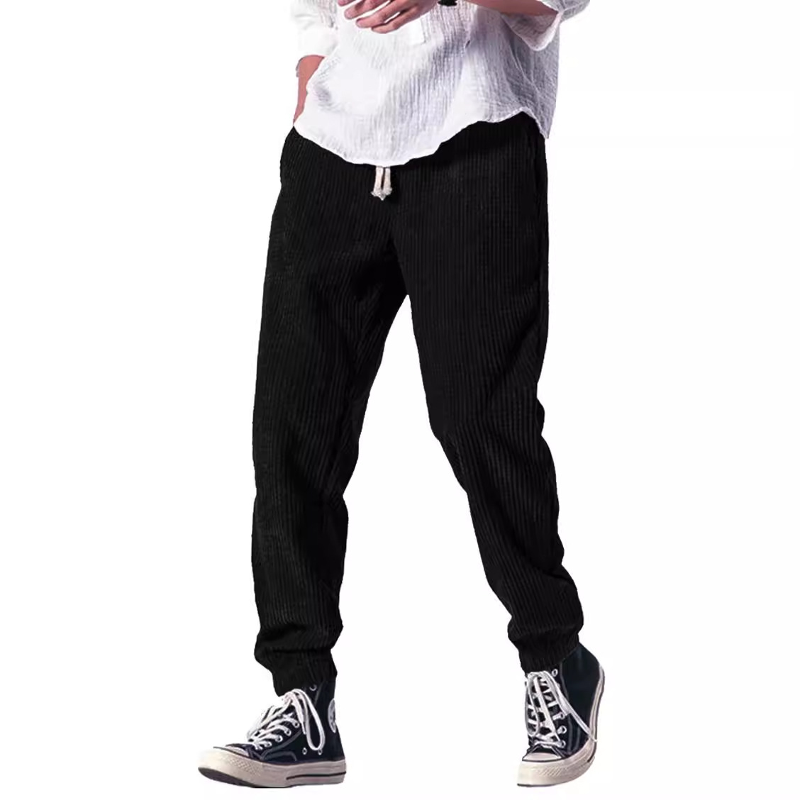 Cross-border Amazon AliExpress Men's Autumn and Winter Thickened Wafflick Sports Casual Pants