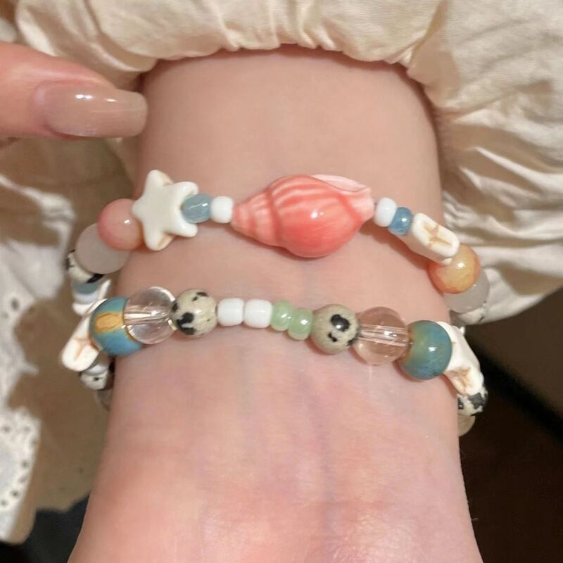 Vacation Conch Star Glass Beaded Bracelet Women's Light Luxury Niche Exquisite Bracelet High Beauty Value Student Bracelet