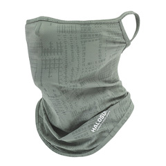 Thin breathable ear-hanging real ice silk face towel, outdoor quick-drying mask, sun protection summer letter pullover neck scarf