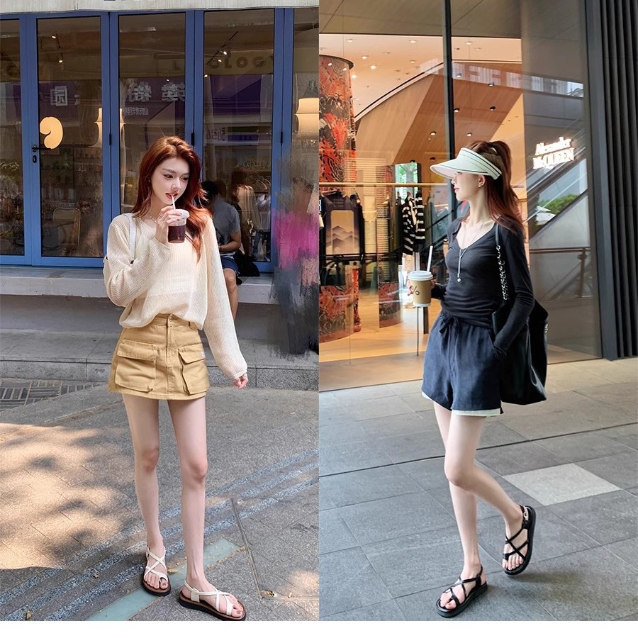 Grape Mom studiolee hebilla cruzada de todo fósforo, suela suave, sandalias de plataforma de vacaciones de estilo romano de nicho para mujer