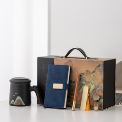 Office mug with tea separation, high-quality ceramic cup for brewing tea, complete with lid—wholesale business and corporate gift option