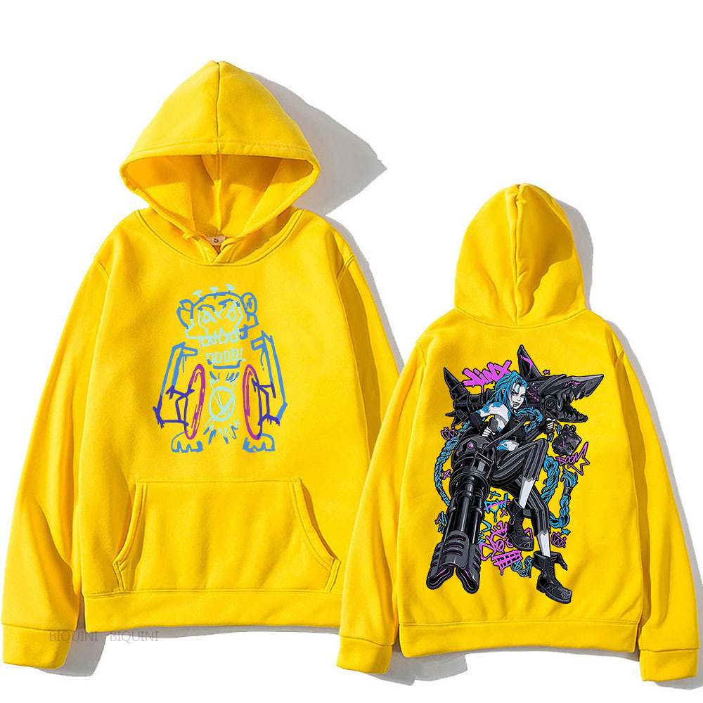 Jinx Arcane Unisex Hooded Cartoon Print Japanese Anime