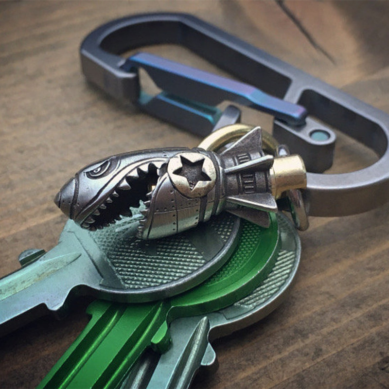 Cross-Border New Product Resin Shark Rocket Bomb Keychain Shark Rocket Bomb Keychain Wholesale