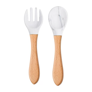 Детская силиконовая ложка, вилка, столовые приборы для обучения питанию