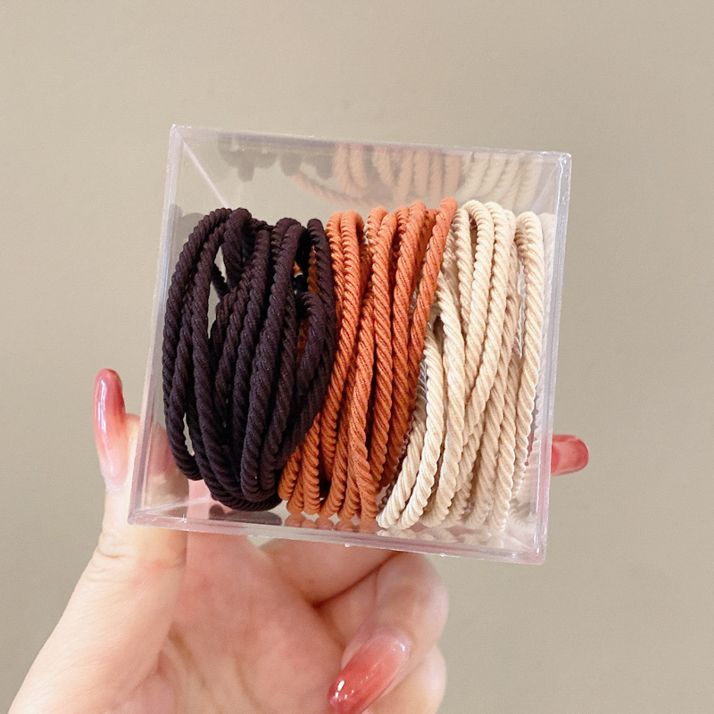 Otoño e invierno, lazo redondo para el cabello enlatado, funda de cuero para el cabello, cuerda para la cabeza, banda elástica circular de alta calidad para mujer, no daña la cuerda para el cabello