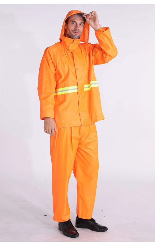 Raincoat and Rain Pants Set for Sanitation Workers, Road Construction, Adult Split Raincoat, Outdoor Labor Protection Reflective Raincoat