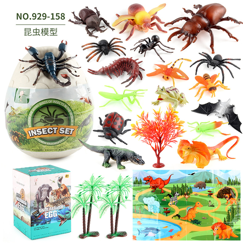 Puzzle cognitivo infantil modelo de animal marino caja ciega dinosaurio adornos animales simulación de insectos juguetes modelo de animal
