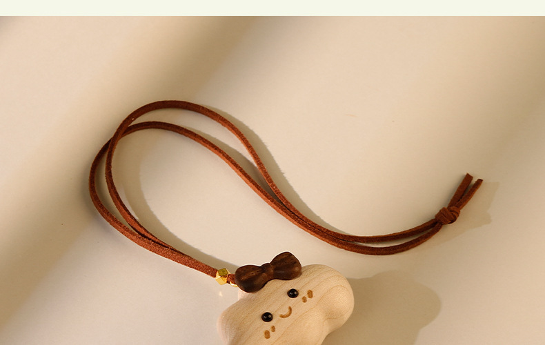 Wholesale Beech Wood Cute Bow Cloud Solid Wood Car Pendant Healing Car Rearview Mirror Hanging Ornament Dropshipping